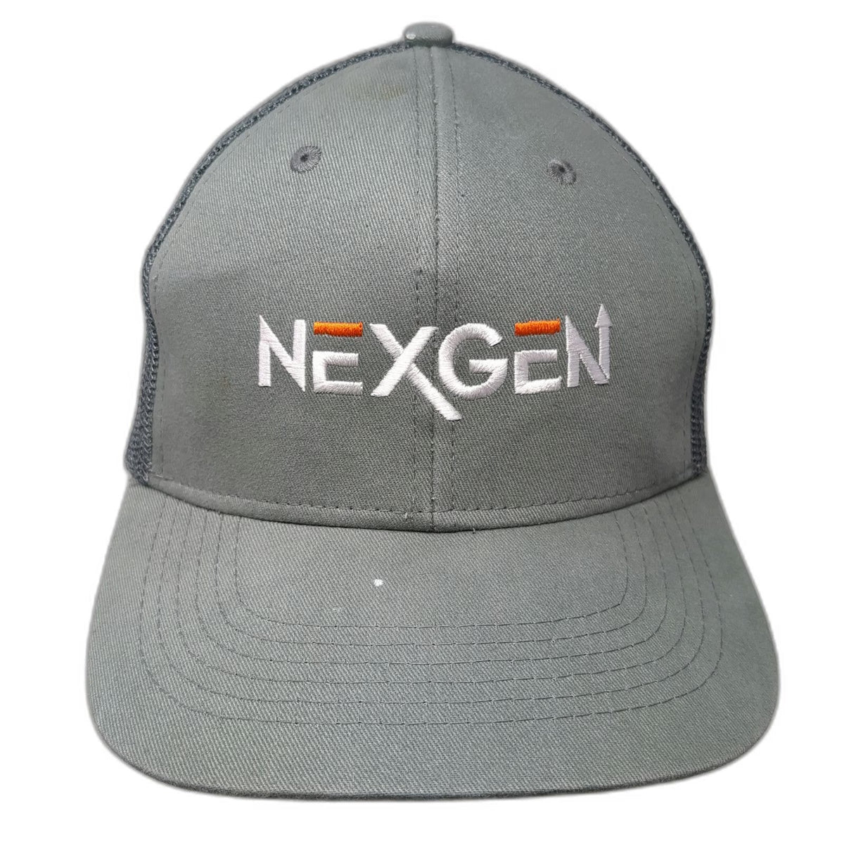 Hit Trucker Hat Gray One Size NexGen Embroidered Logo Mesh Back Snapback Cap
