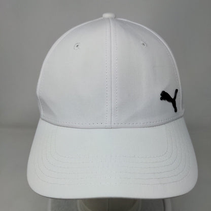 PUMA Stretch Fitted Hat White One Size Solid 6 Panel Vent Holes