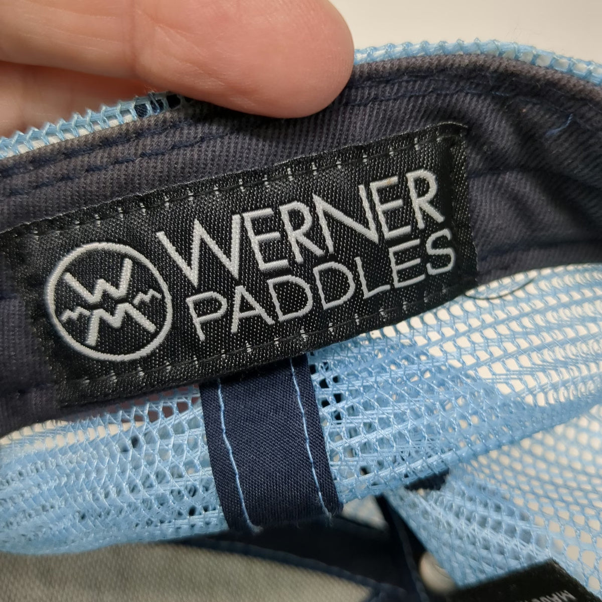 Werner Paddles Trucker Hat Blue One Size Mesh Snapback Embroidered Logo Mountain