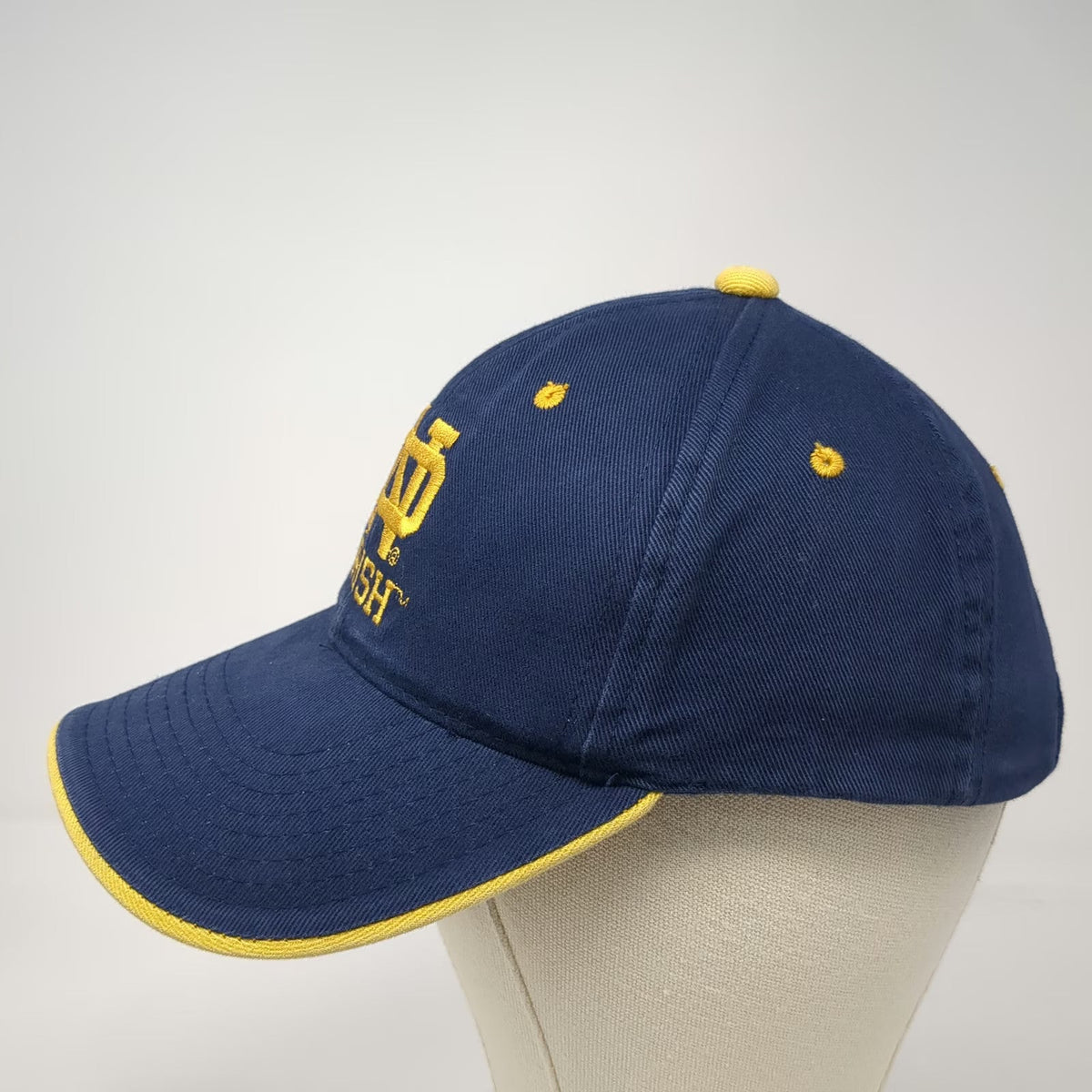 Notre Dame Fighting Irish Signatures NCAA Hat Blue One Size Strapback Piping