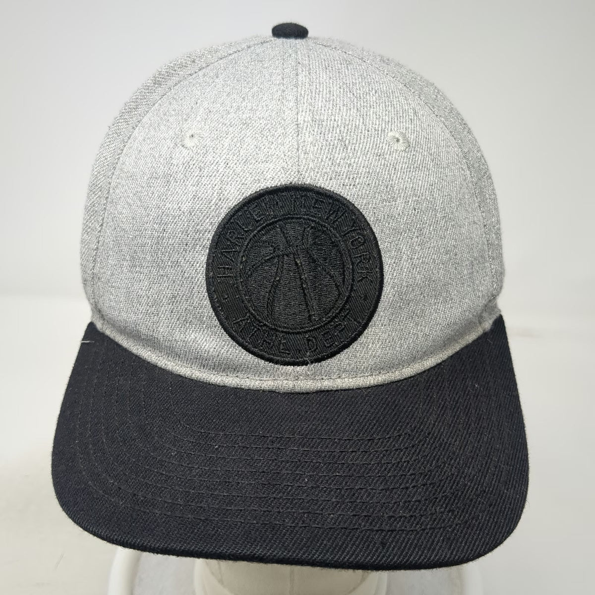 H&M Snapback Hat Gray One Size Flat Brim Harlem New York Basketball Athl Dept