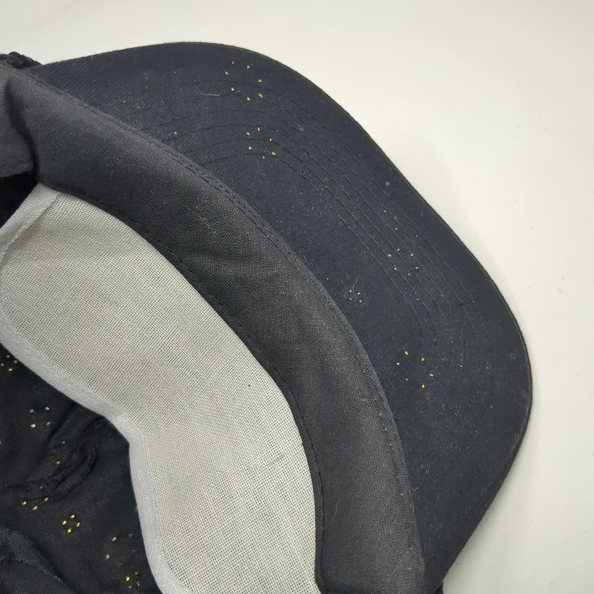 Black 5 Panel One Size Hat Rhinestone Studded Gem Beaded Snapback Bling Sparkle