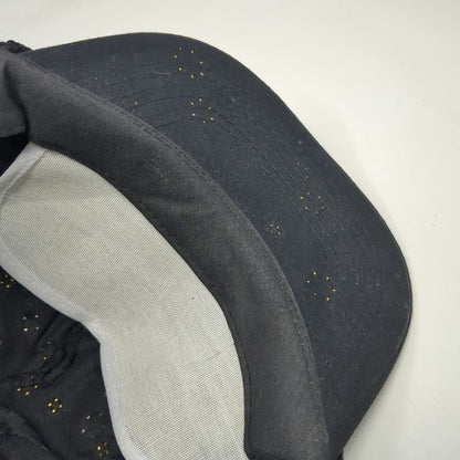 Black 5 Panel One Size Hat Rhinestone Studded Gem Beaded Snapback Bling Sparkle