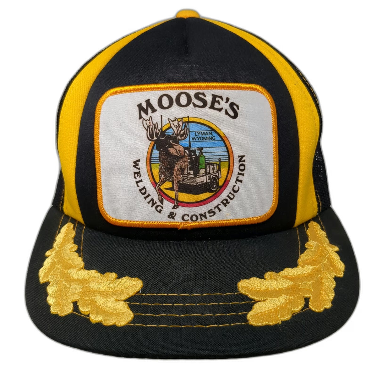 Snapback Hat Black One Size Moose's Welding & Construction Scrambled Eggs Mesh
