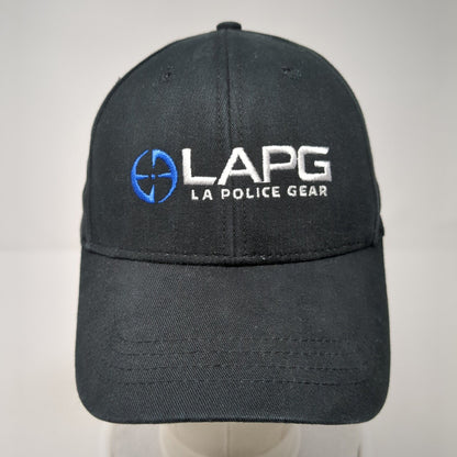 LAPG LA Police Gear Strapback Hat Black One Size Solid Quake City Caps