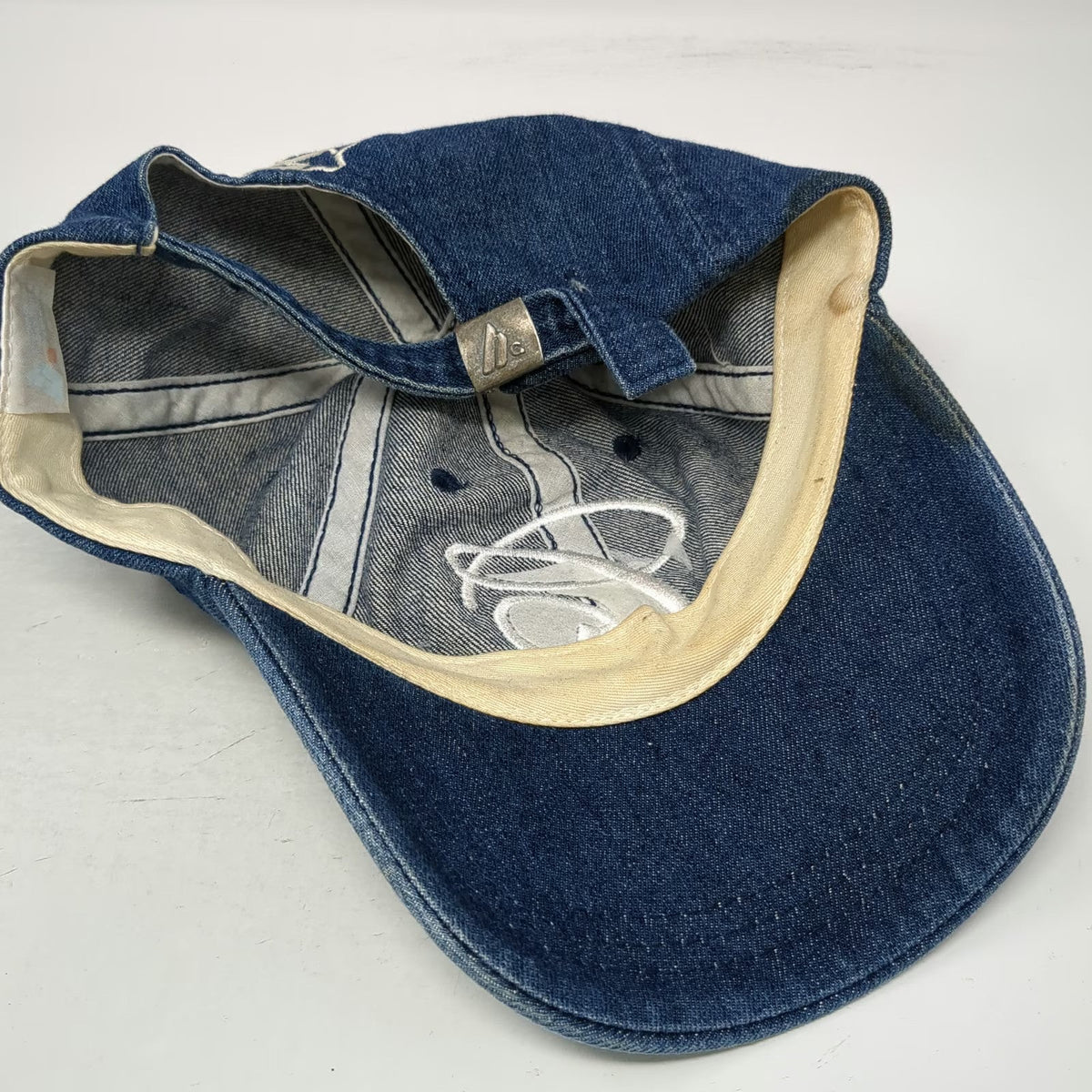 Starter Baseball Cap Blue One Size Denim C Logo Star Classic Slideback Hat Adj