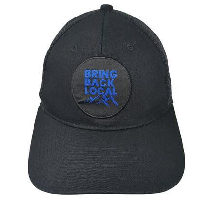 Bring Back Local Patch Snapback Trucker Hat Black One Size Mesh Back