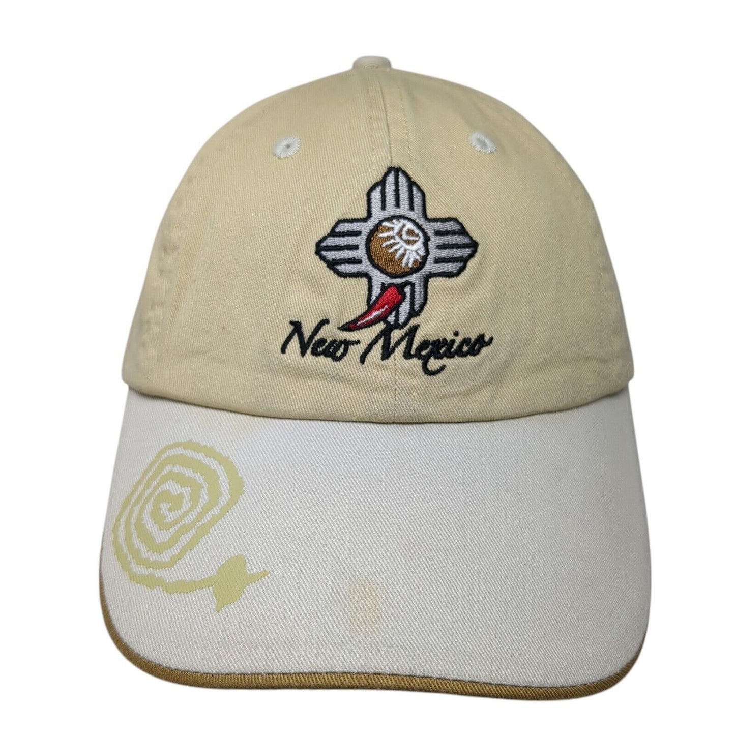New Mexico Slideback Hat Tan One Size Adjustable Embroidered Polar