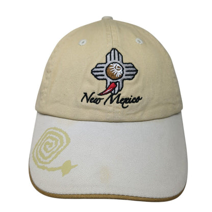 New Mexico Slideback Hat Tan One Size Adjustable Embroidered Polar