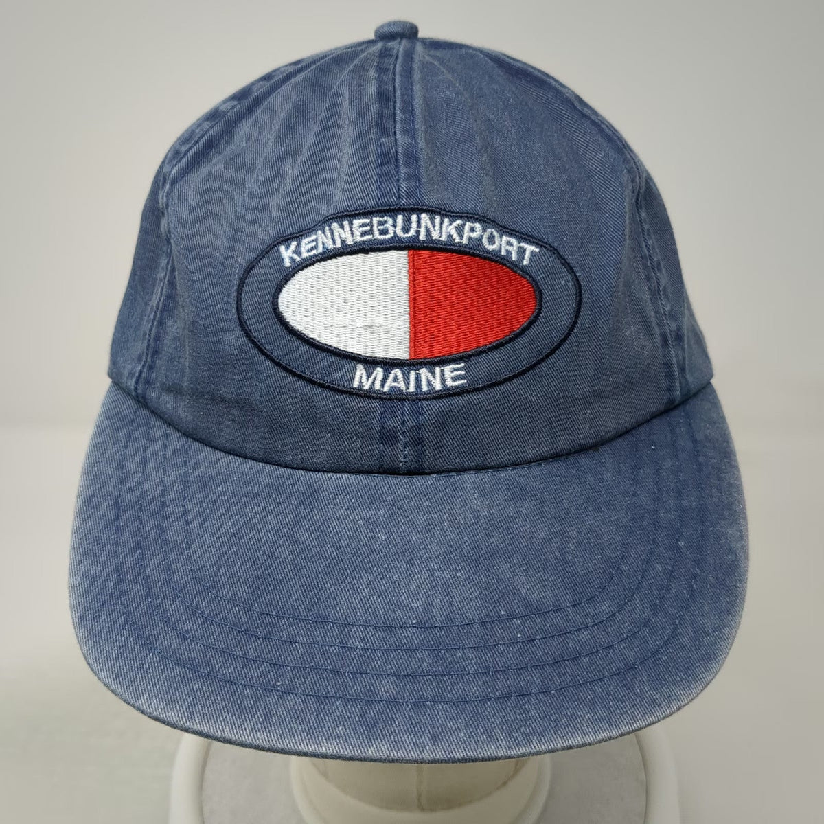 J-Hats Kennebunkport Maine Blue One Size Baseball Cap Slideback Cotton Logo Hat