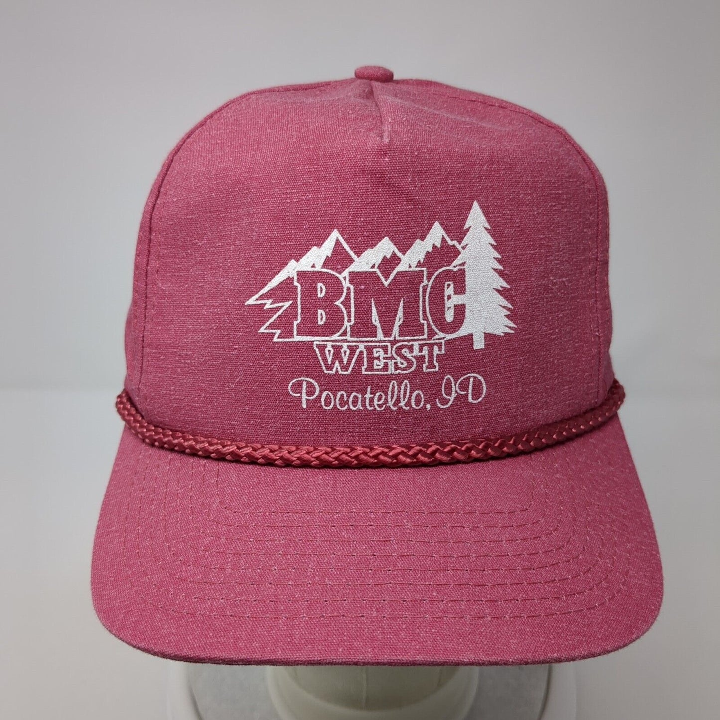 BMC West Pocatello, ID Snapback Hat Pink OS Adjustable Rope 6 Panel Cotton