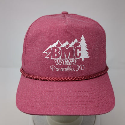 BMC West Pocatello, ID Snapback Hat Pink OS Adjustable Rope 6 Panel Cotton