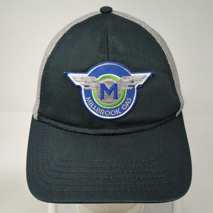 OTTO Trucker Hat Black One Size Millbrook Gas Patch Mesh Snapback Workwear Cap