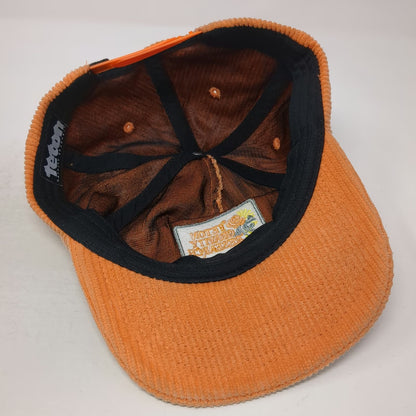 Teton Gravity Research Hat 5 Panel Orange One Size Corduroy Snapback Patch
