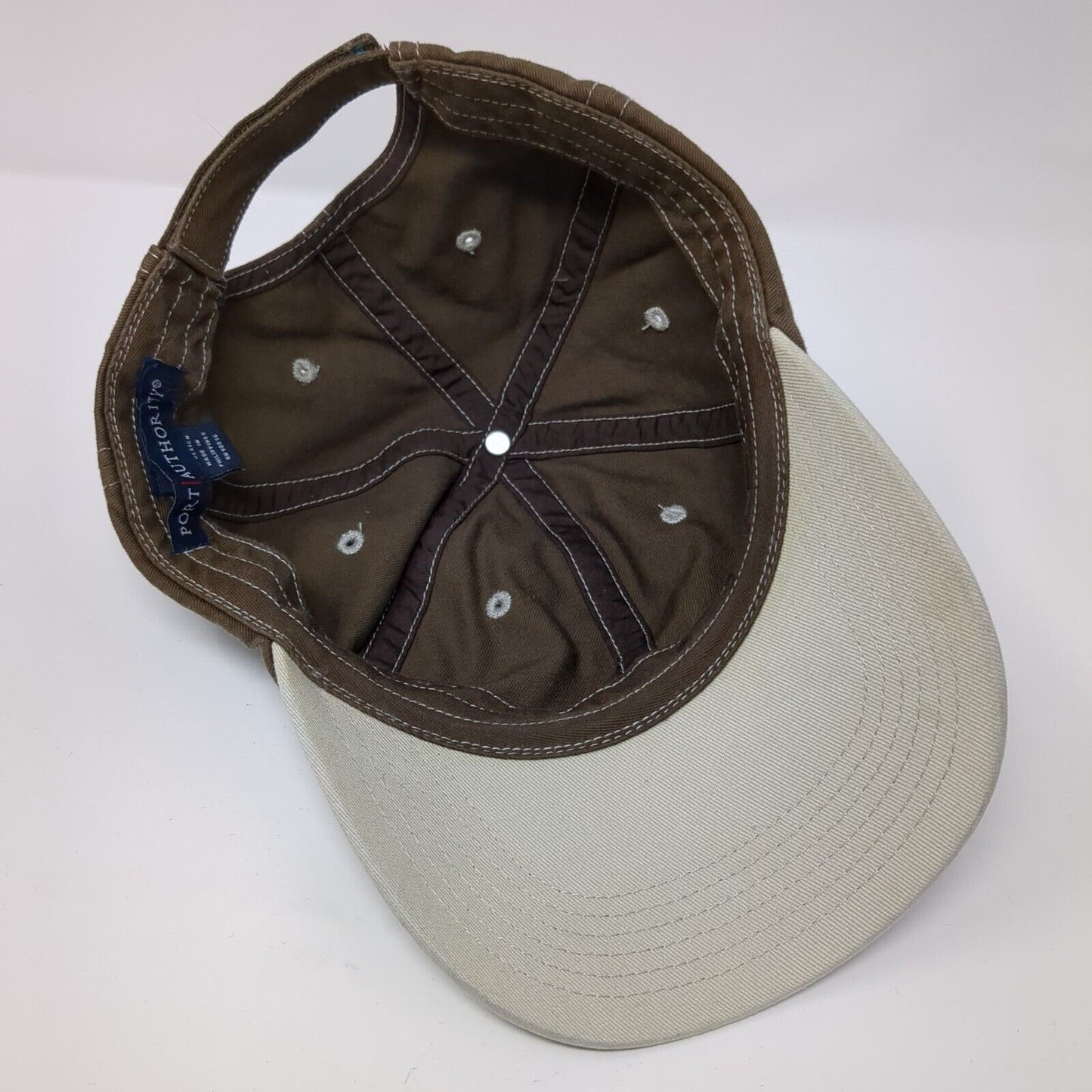 Port Authority Strapback Hat Brown One Size Adjustable 6 Panel Blank