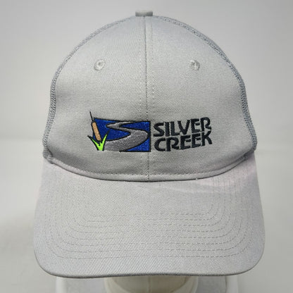 Port Authority Silver Creek Gray Trucker Hat One Size Mesh Snapback Logo Cotton