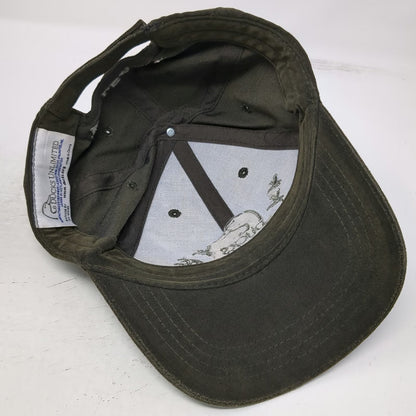 Ducks Unlimited Baseball Cap Brown One Size DU Leader Allover Print Logo Hat