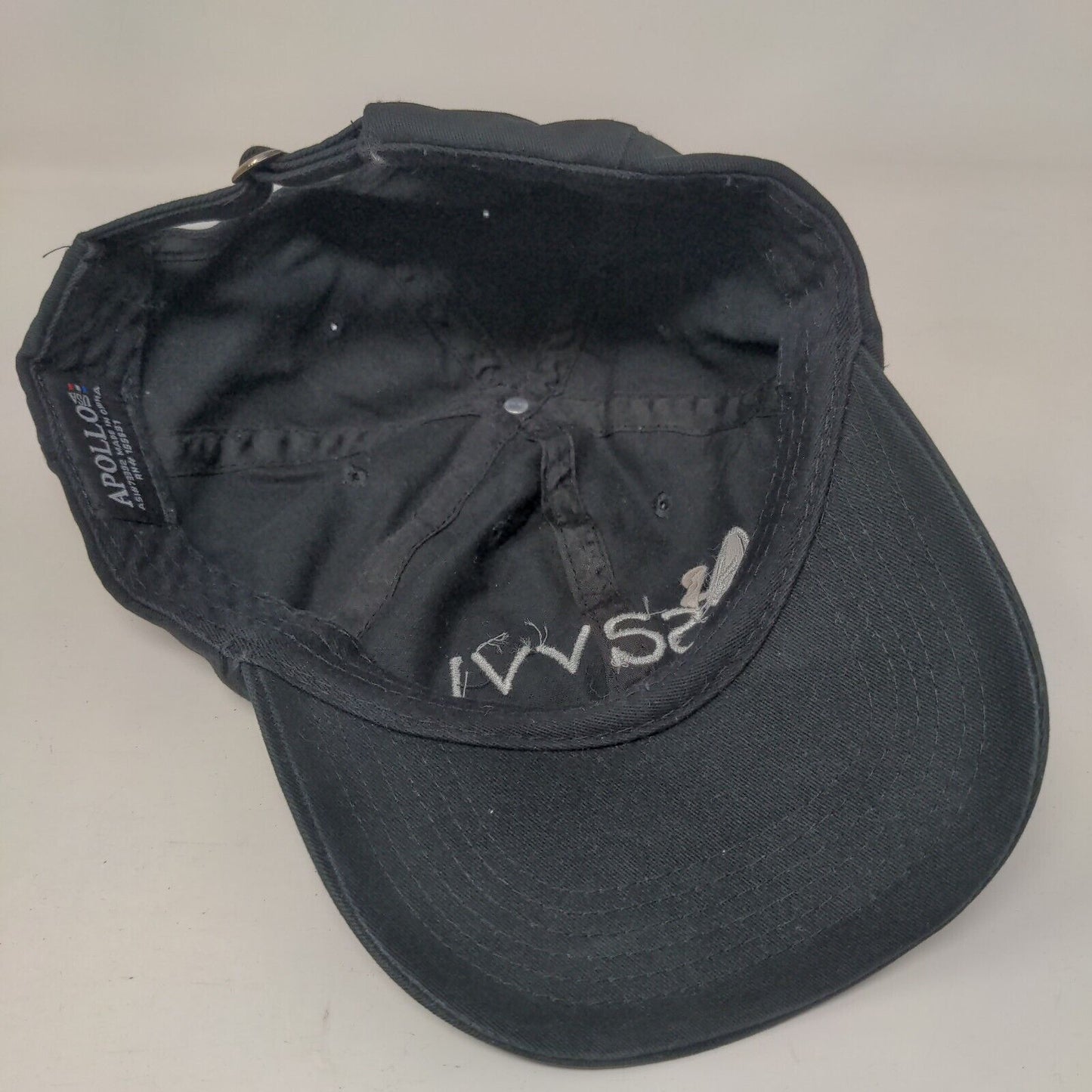 Savvi Slideback Hat Black One Size Adjustable Embroidered Apollo