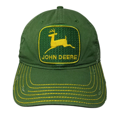 John Deere 1987 Snapback Hat Green OSFM Adjustable Embroidered Distressed Cotton