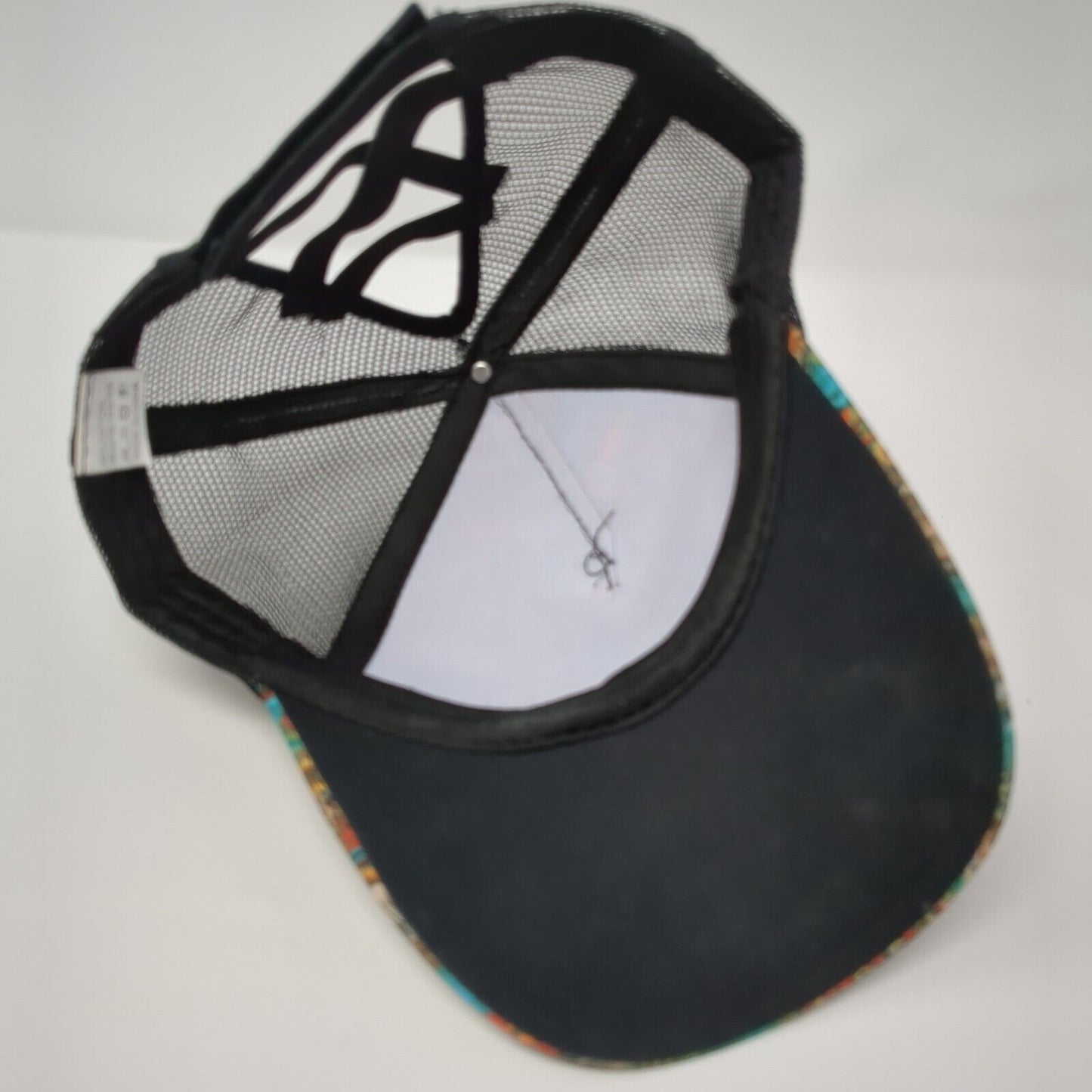 Steer Skull Strapback Trucker Hat Ponytail Multi One Size Mesh Back