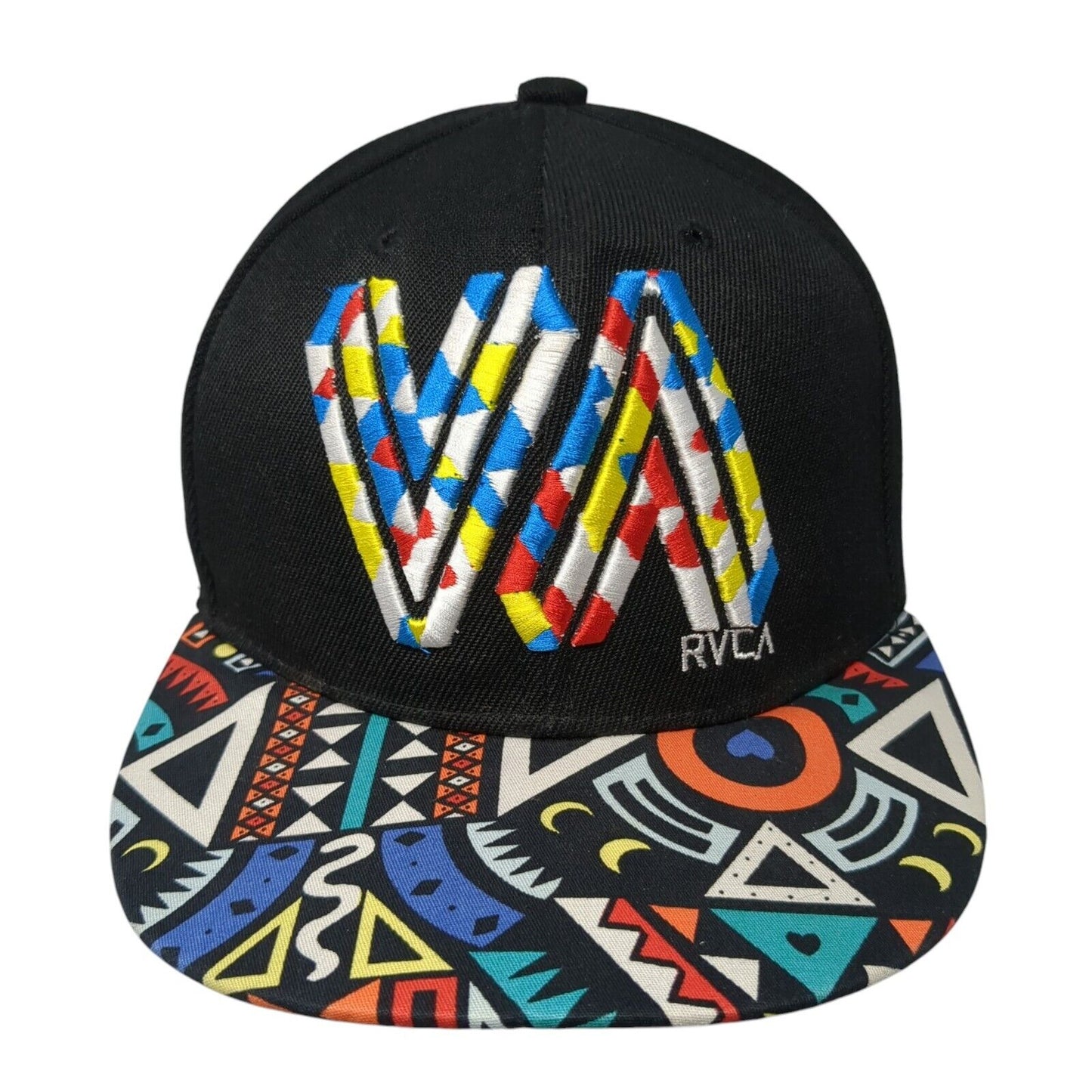 VA RVCA Snapback Hat Multicolor One Size Adjustable Embroidered Colorful