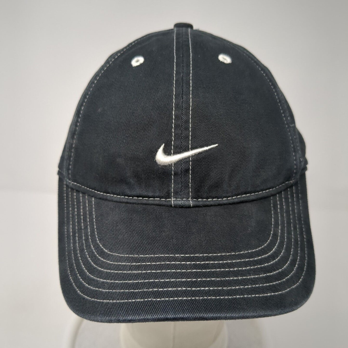 Nike Slideback Hat Black One Size Adjustable Embroidered Swoosh 6 Panel Cotton