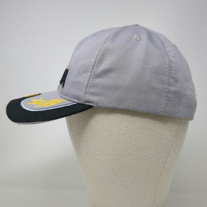 Gray Baseball Cap One Size Italia Embroidered Laurel Leaves Black Brim Flag Hat
