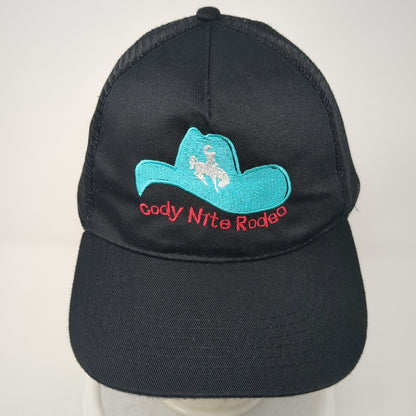 Cody Nite Rodeo Snapbck Trucker Hat Black One Size Adjustable Mesh Back Otto