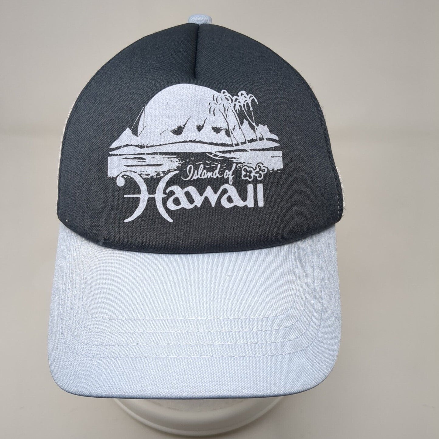 Island of Hawaii Snapback Mesh Back Trucker Hat Multi One Size Colorblock