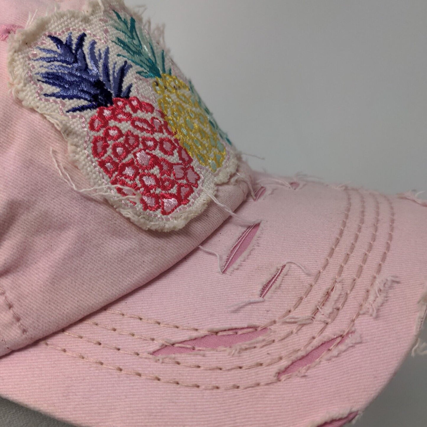 Pineapple Hello Summer Strapback Hat Pink One Size 4350 District