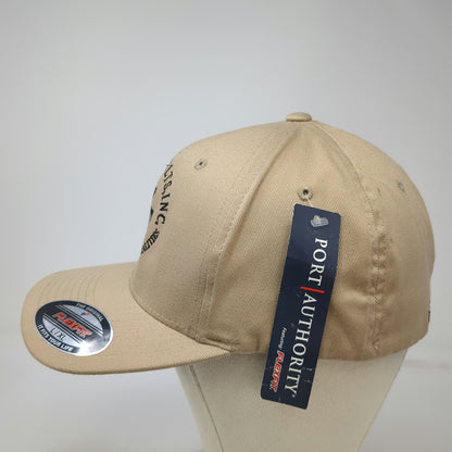 Port Authority Baseball Cap Beige XL Yates & Felts Builders Hardware Flexfit Hat