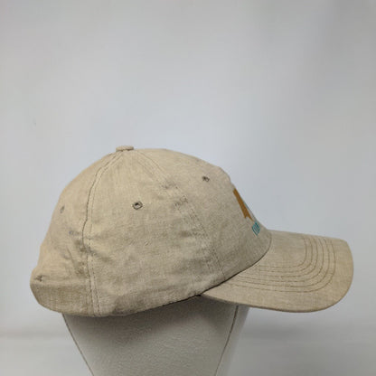 Mac Papers Strapback Hat Tan One Size Embroidered 6 Panel Vent Holes
