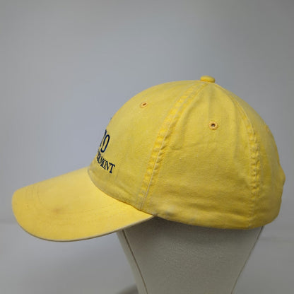 Adams Baseball Cap Yellow One Size Leather Strap Hero Islands Vermont Cotton Hat