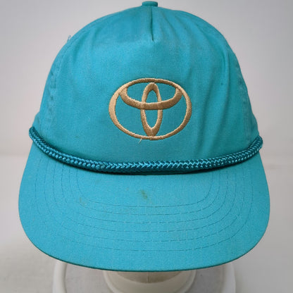 Designer Award Trucker Blue OS Hat Toyota Logo Rope Snapback Auto Car Vintage
