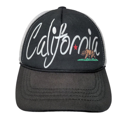 California Snapback Mesh Back Rope Trucker Hat OSFA Black Colorblock
