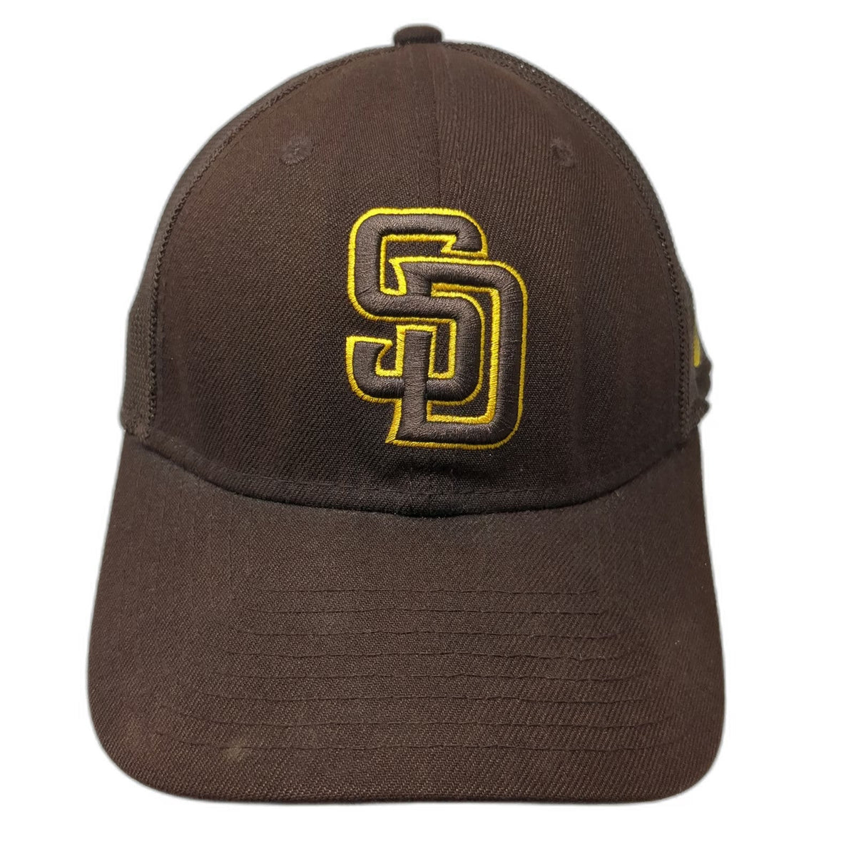San Diego Padres MLB New Era Baseball Cap Brown L Mesh Back Stretch Fit Hat