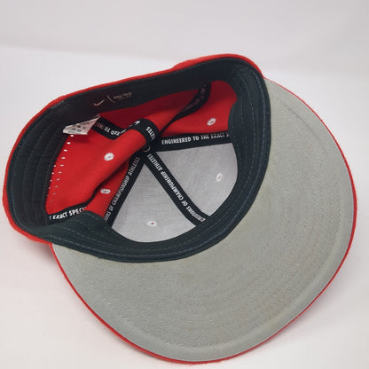 Storm Fitted Hat Red Medium Embroidered Laser Cut Nike True Dri-Fit