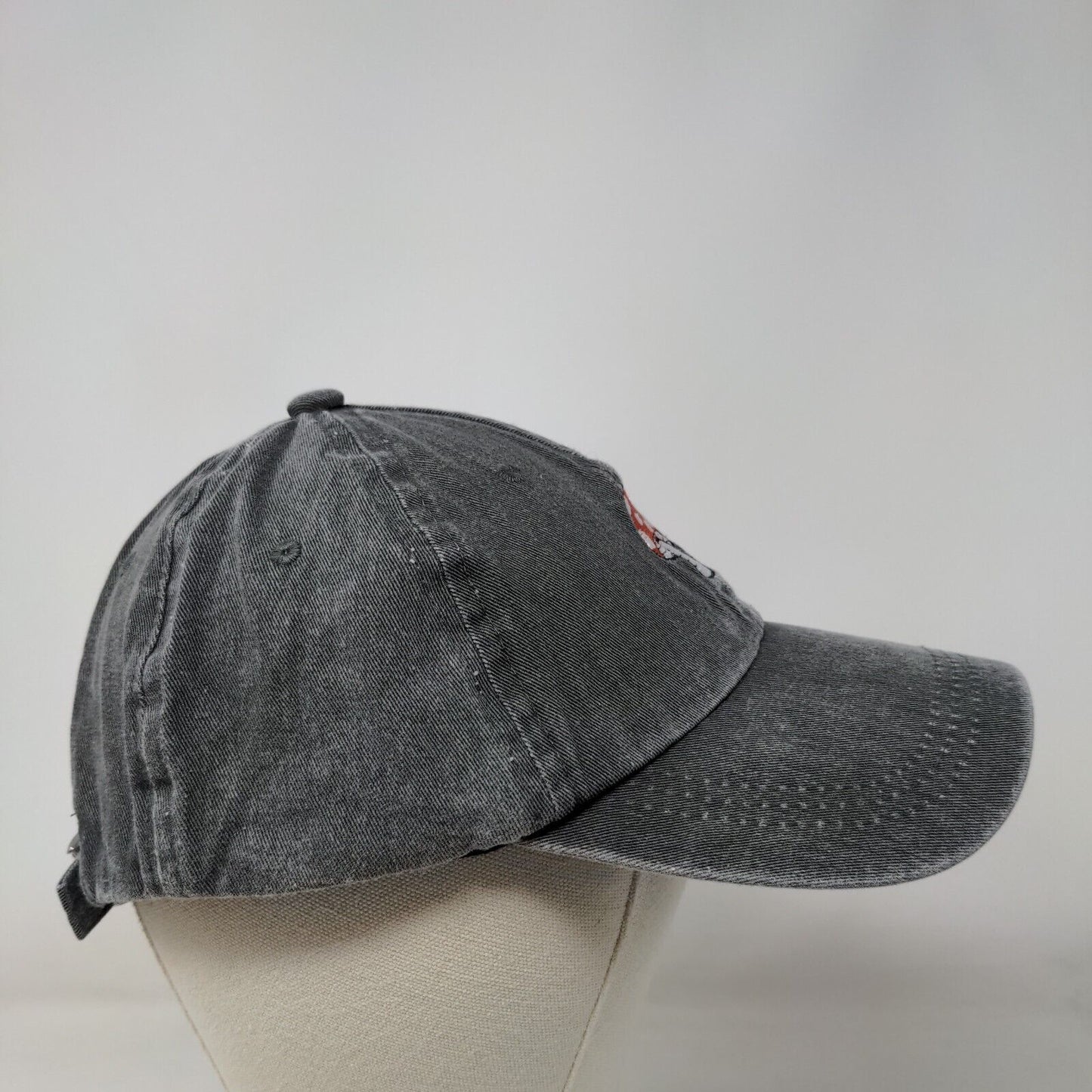 Mushroom Slideback Hat Gray One Size Embroidered Adjustable 6 Panel