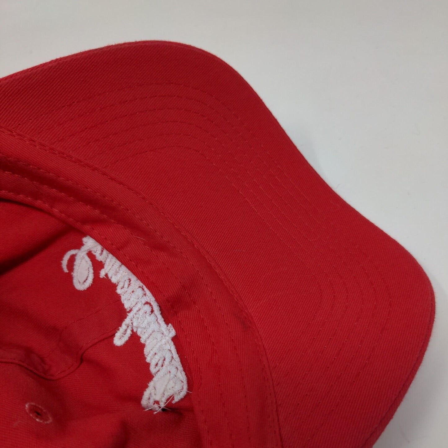 Leinenkugel's Slideback Hat Red One Size Adjustable Embroidered Vented Holes
