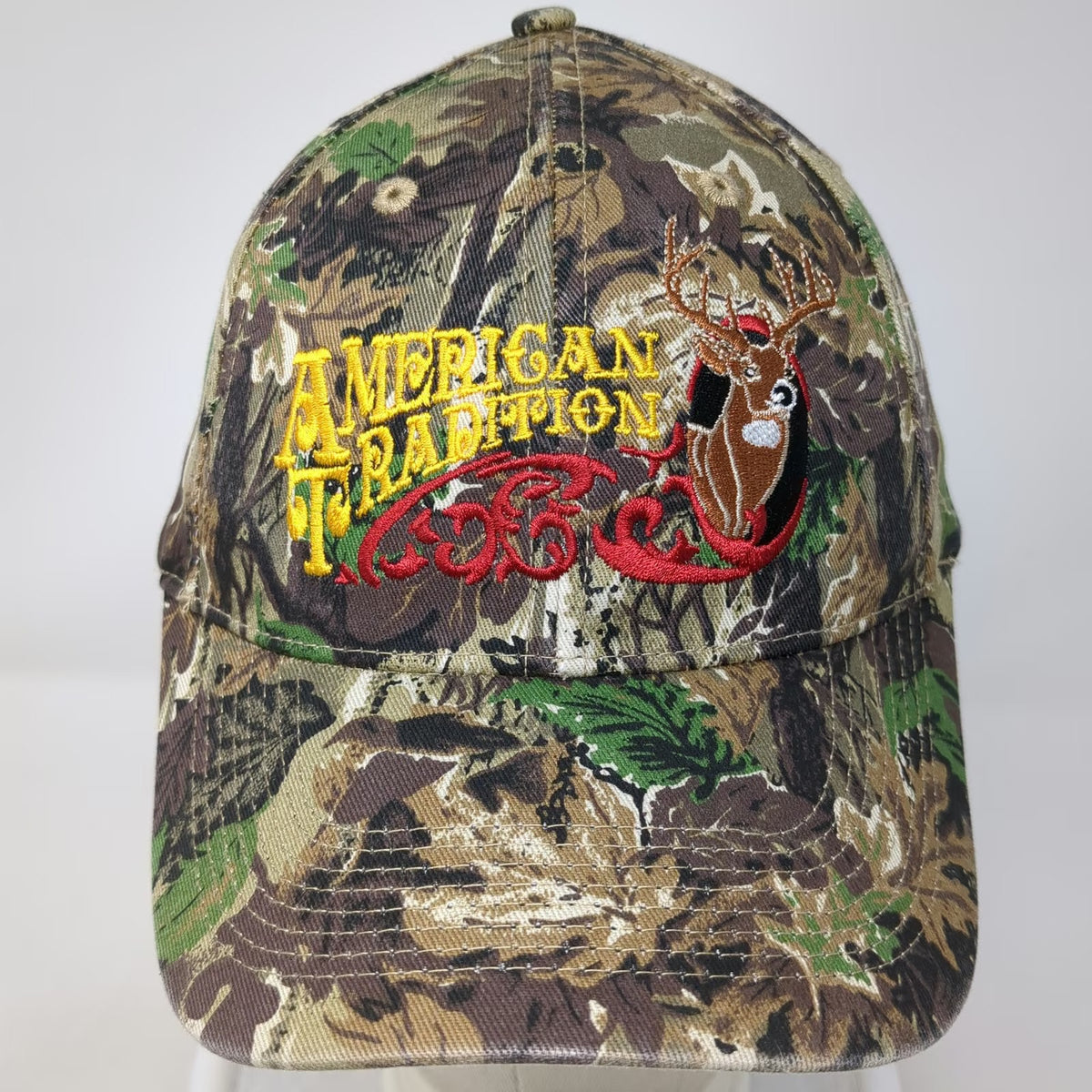 Bealls Outlet Baseball Cap Brown OSFM American Tradition Deer Camo Strapback Hat