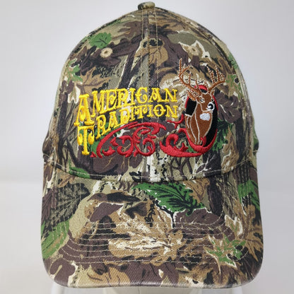 Bealls Outlet Baseball Cap Brown OSFM American Tradition Deer Camo Strapback Hat