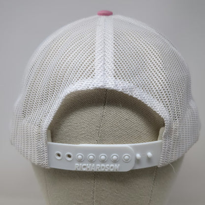Richardson Trucker Hat Pink White One Size Fish Fighter Products Mesh Snapback