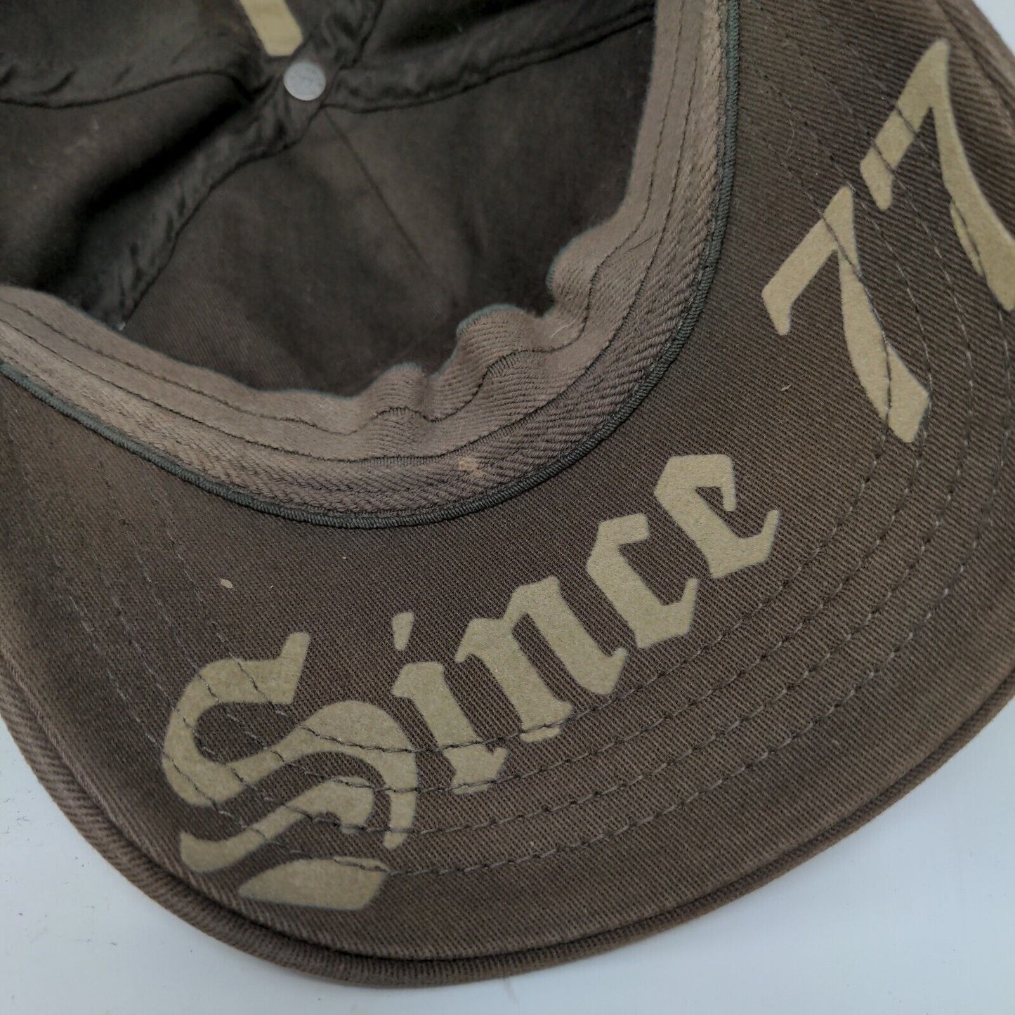 American Eagle Outfitters Fitted Hat L/XL Brown Graphic Print Vent Holes