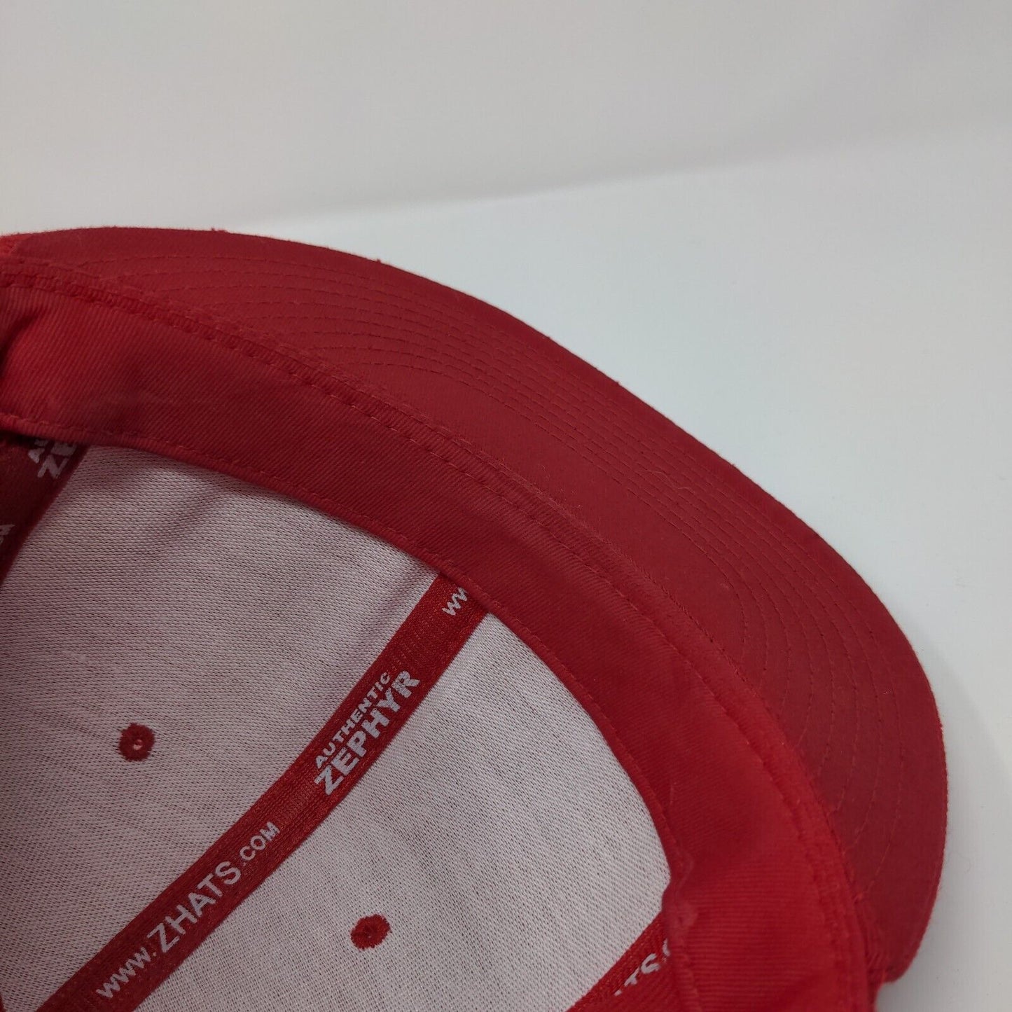Zephyr Blank Fitted Hat Red 7 1/4 Solid High Crown Vent Holes 6 Panel
