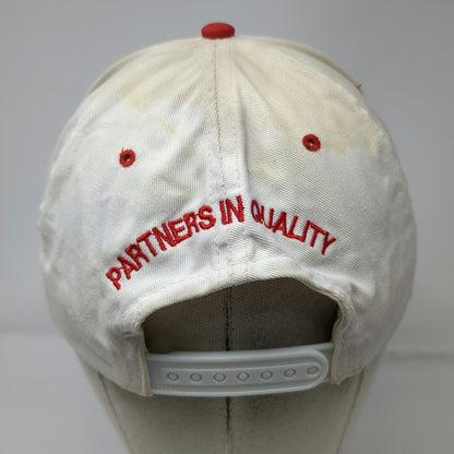 R.C.C. 5 Panel White Red Hat Firestone Master Contractor 1997 Rope Brim Vintage