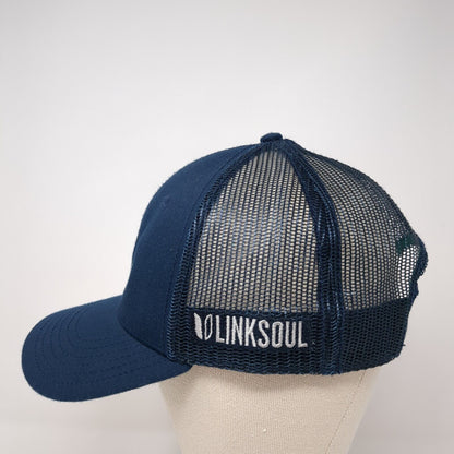 Worldserve International Snapback Trucker Hat Blue OS Adjustable Mesh Linksoul
