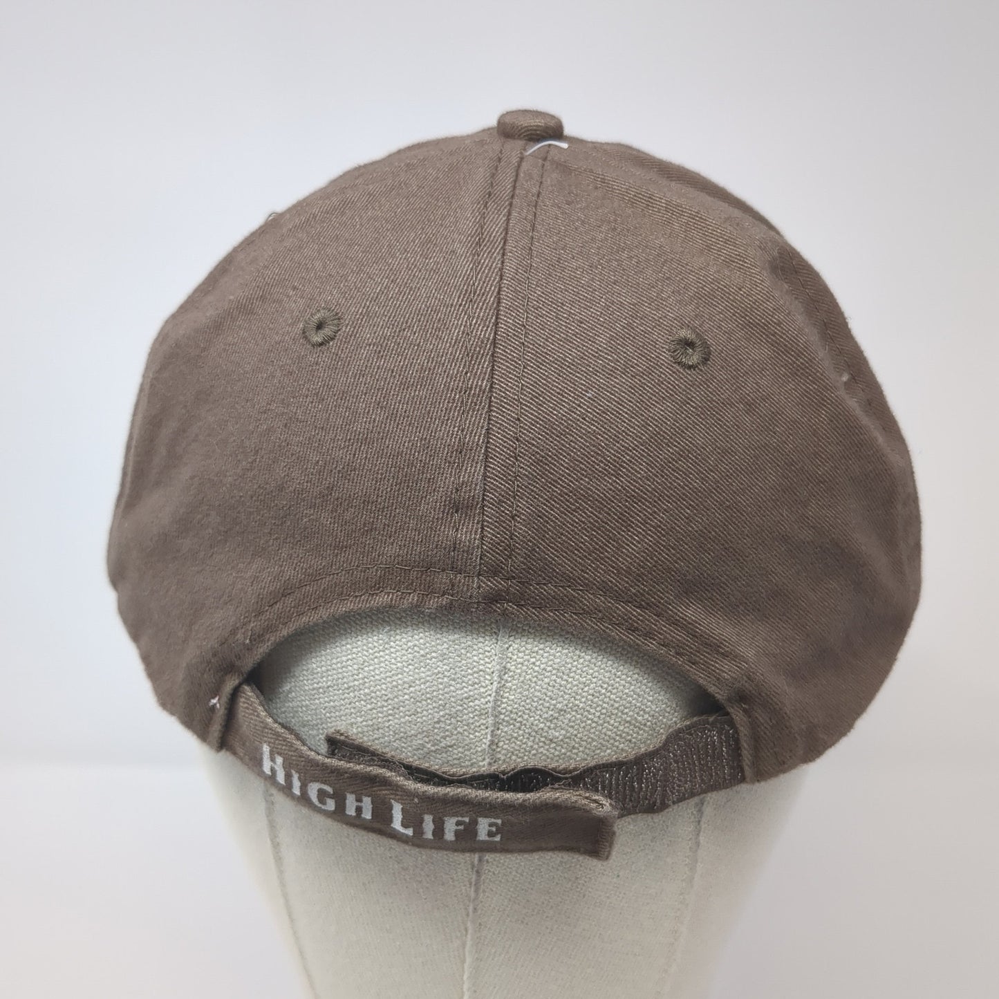 Miller High Life Strapback Hat Brown One Size Adjustable Distressed