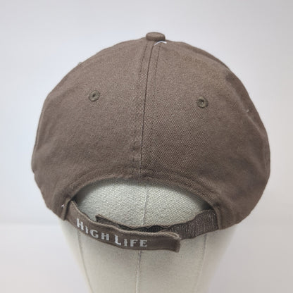 Miller High Life Strapback Hat Brown One Size Adjustable Distressed