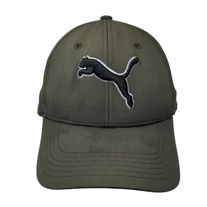 PUMA Fitted Hat Green L/XL Embroidered Lightweight Vented Holes 6 Panel