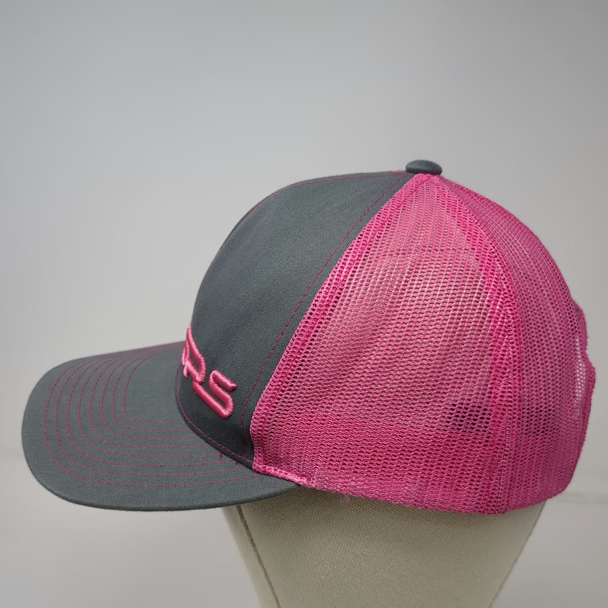 Pacific Headwear Gray Pink Trucker Hat OS SRS Snake River Stampede Mesh Snapback